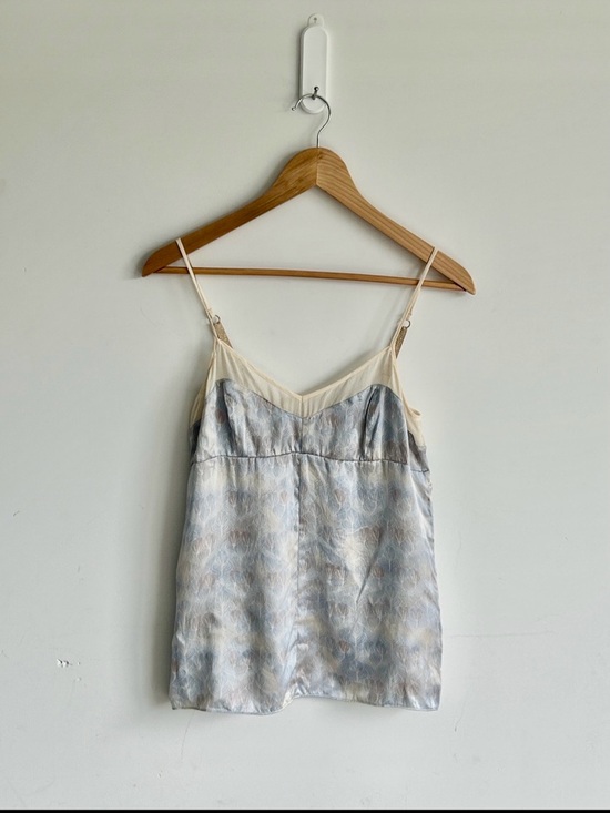 Club Monaco Tops - Club Monaco Silk Camisole NWOT Blue Floral Print Adjustable Strap Cami XS